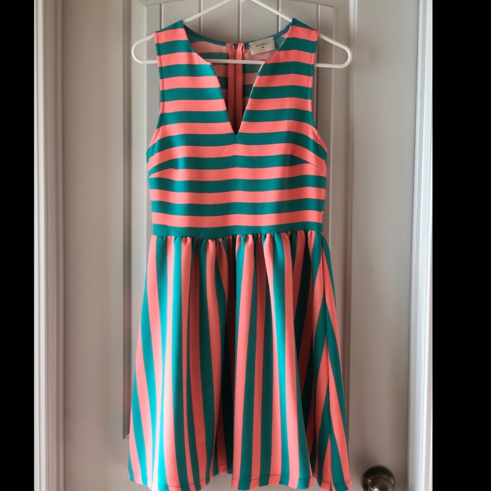 Everly Pink and Blue Striped Dress